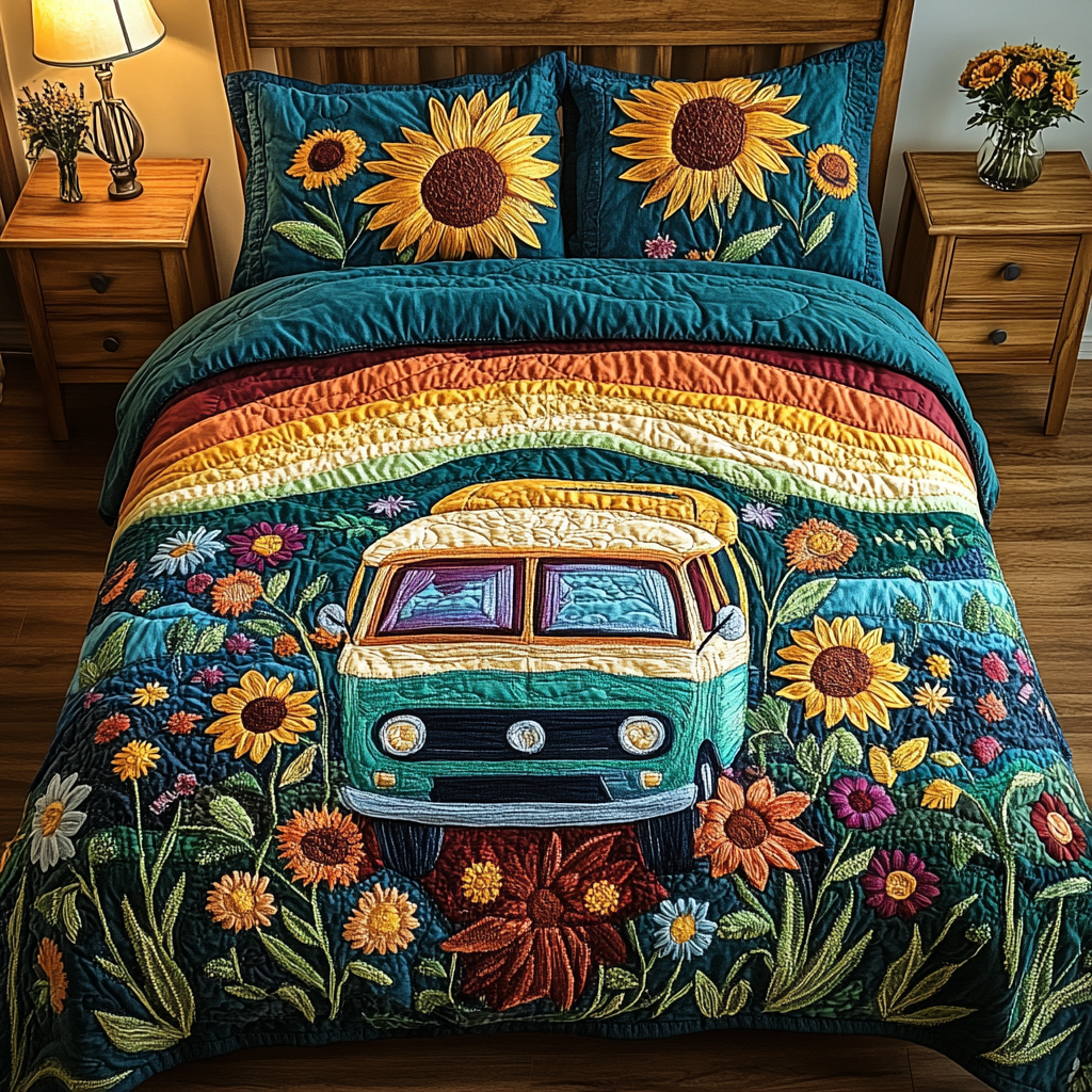 Cozy Fields 3-Piece Quilted Bedding Set - Single (59" x 70")