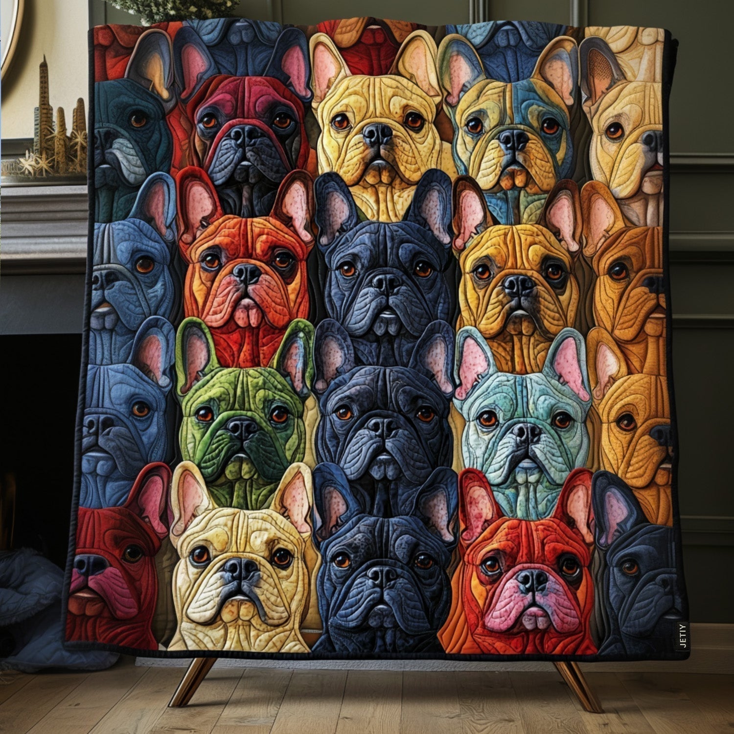 Cozy French Bulldog Haven Quilted Blanket - Throw (55" x 60")