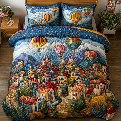 Cozy Horizons 3-Piece Quilted Bedding Set - Single (59" x 70")