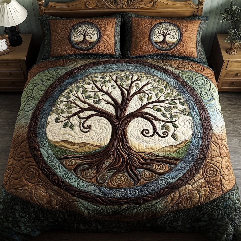 Cozy Roots 3-Piece Quilted Bedding Set - Single (59" x 70")
