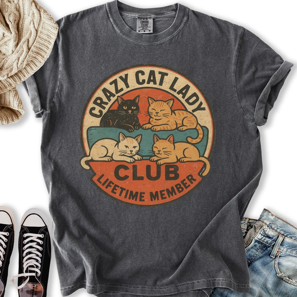 Retro Crazy Cat Lady Club Relaxed Tee
