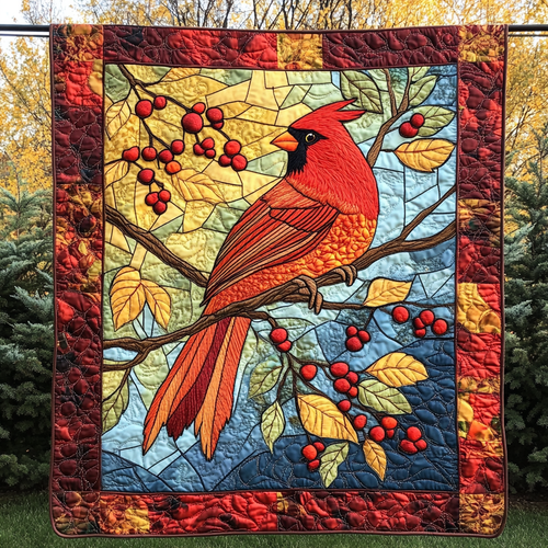 Crimson Serenity Quilted Blanket - Throw (55" x 60")