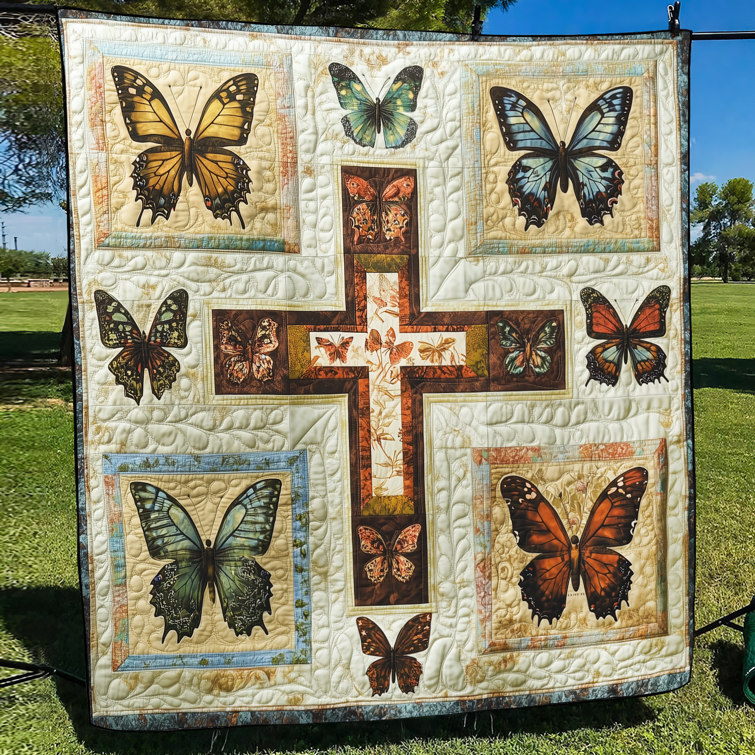 Cross of Light Quilted Blanket - Throw (55" x 60")