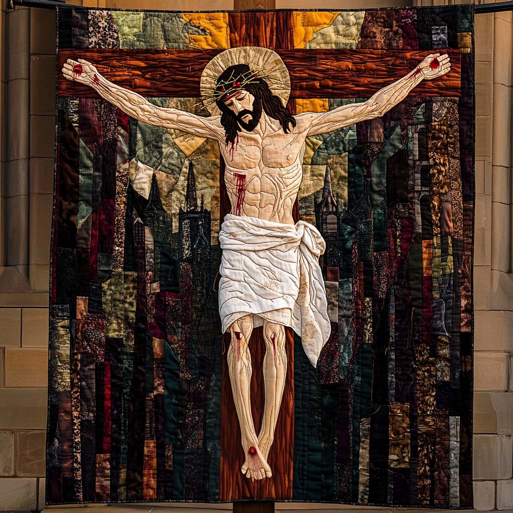 Crown Of Thorns Quilted Blanket - Throw (55" x 60")