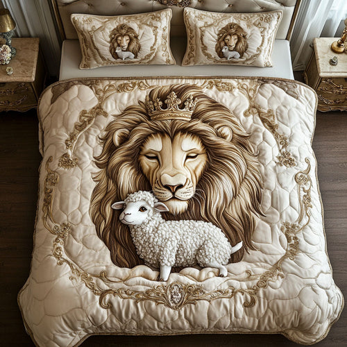 Crowned Strength 3-Piece Quilted Bedding Set - Single (59" x 70")