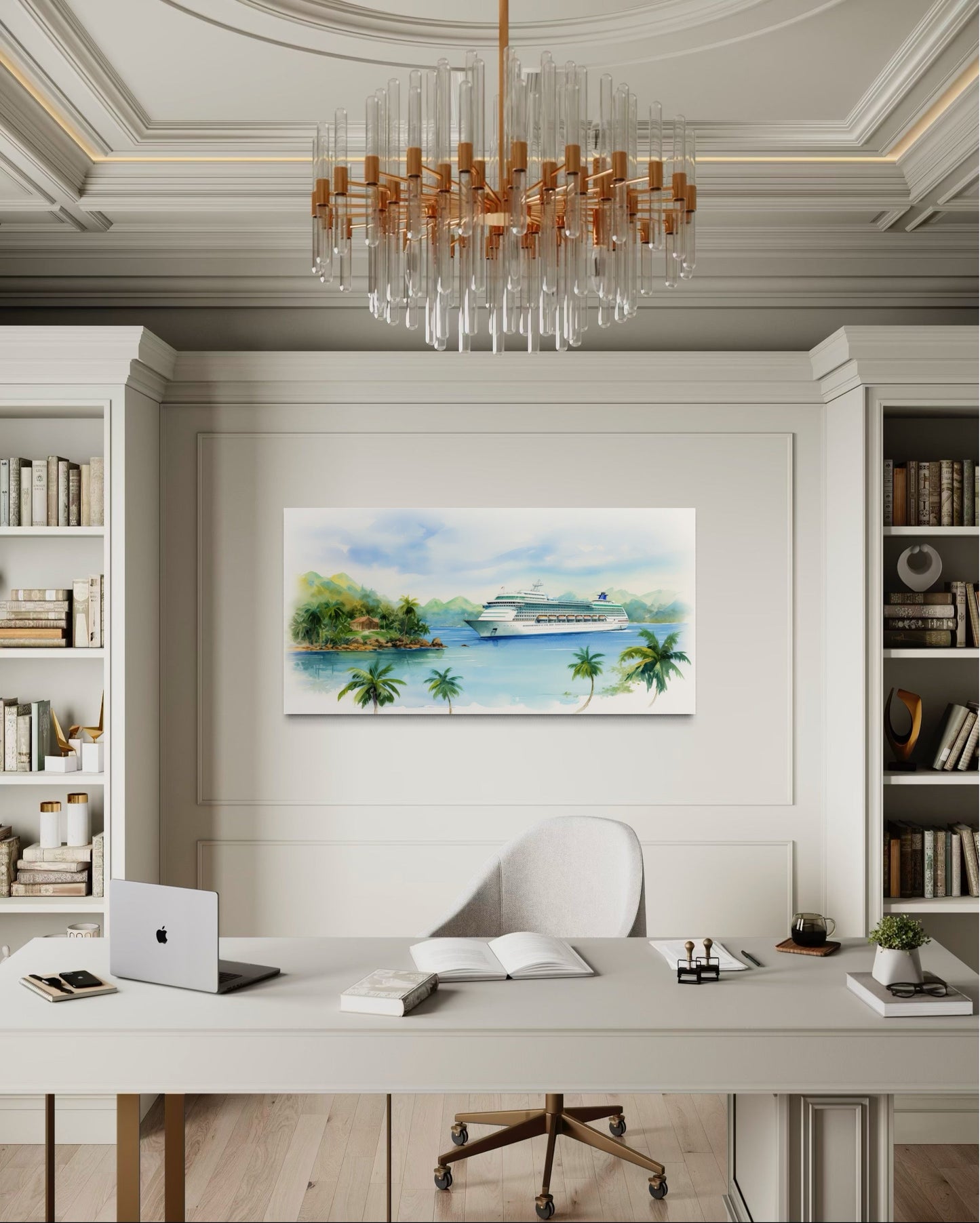 Cruise Ship Wall Art – Tropical Island Canvas | Coastal Beach Print Decor