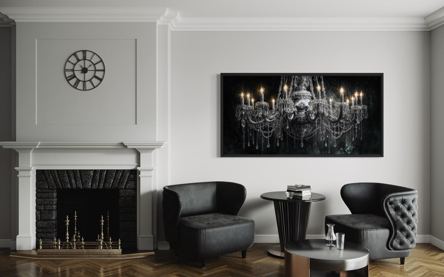 Crystal Chandelier Large Horizontal Canvas Wall Art