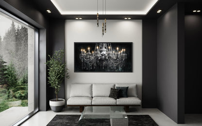 Crystal Chandelier Large Horizontal Canvas Wall Art