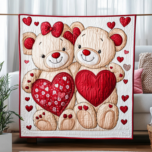 Cuddly Couple Quilted Blanket - Throw (55" x 60")