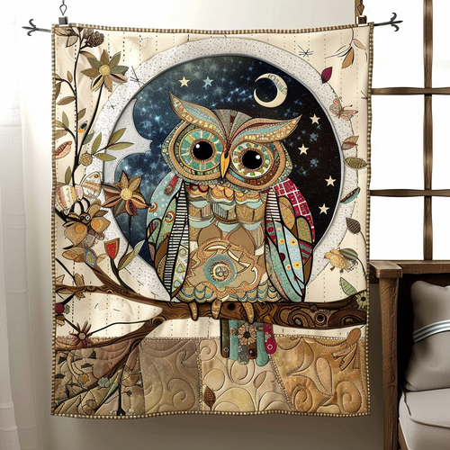 Cuddly Owl Quilted Blanket - Throw (55" x 60")