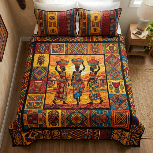Cultural Roots 3-Piece Quilted Bedding Set - Single (59" x 70")