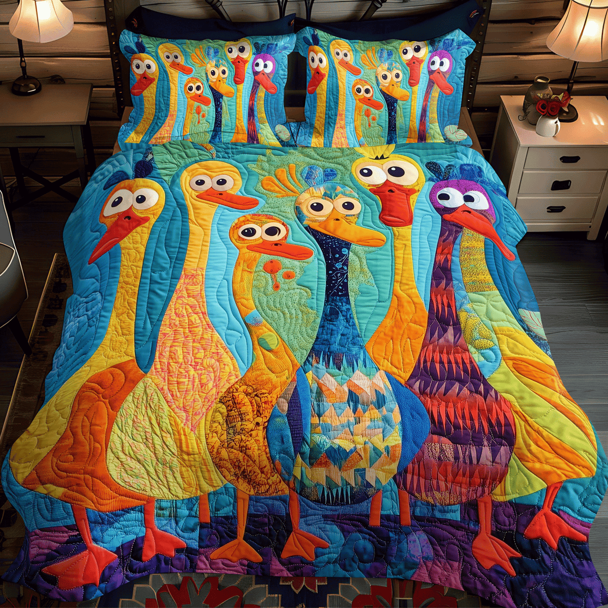 Curious Duck 3-Piece Quilted Bedding Set - Single (59" x 70")