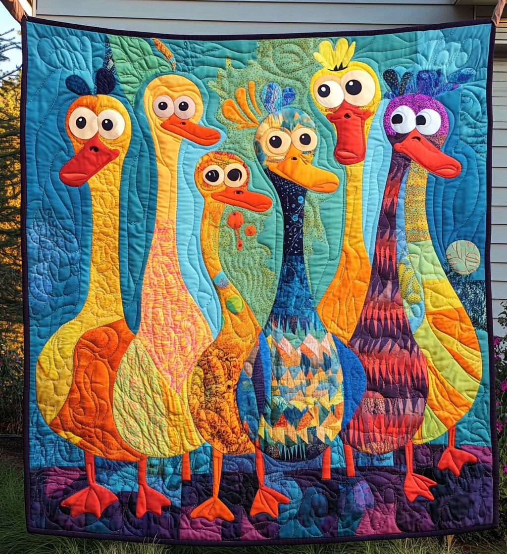 Curious Duck Quilted Blanket - Throw (55" x 60")