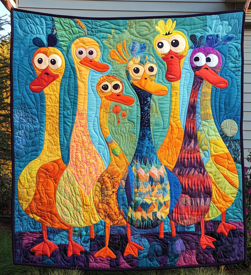 Curious Duck Quilted Blanket - Throw (55" x 60")
