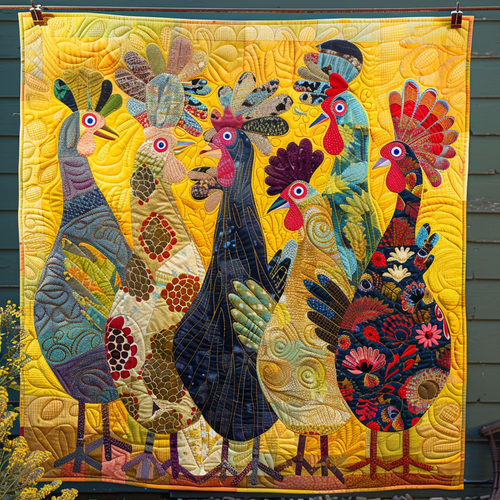 Cute Turkey Quilted Blanket - Throw (55" x 60")