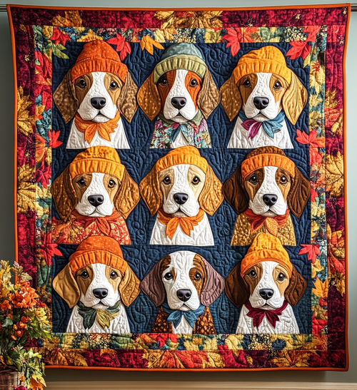 Cute Beagles Quilted Blanket - Throw (55" x 60")
