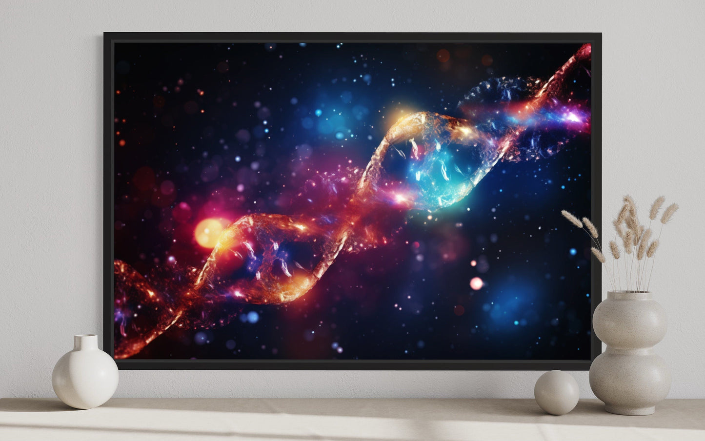 DNA Sequence Framed Canvas Wall Art