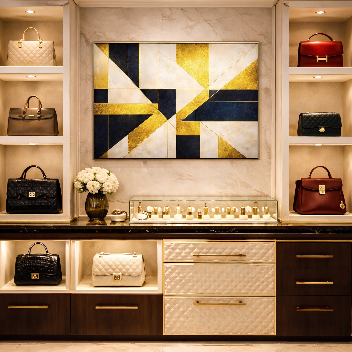 Gilded Geometry Wall Art