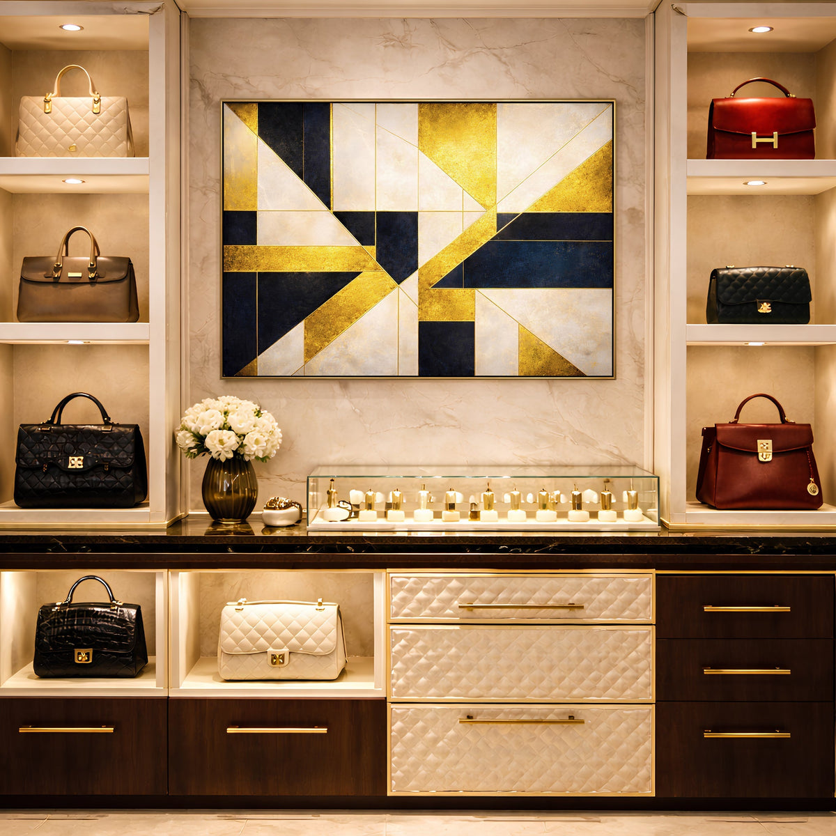 Gilded Geometry Wall Art