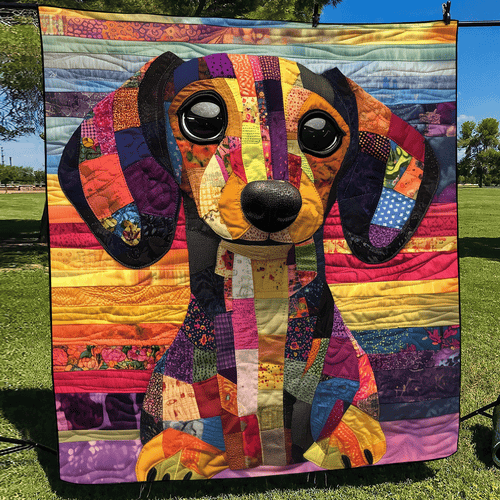 Dachshund Joy Quilted Blanket - Throw (55" x 60")