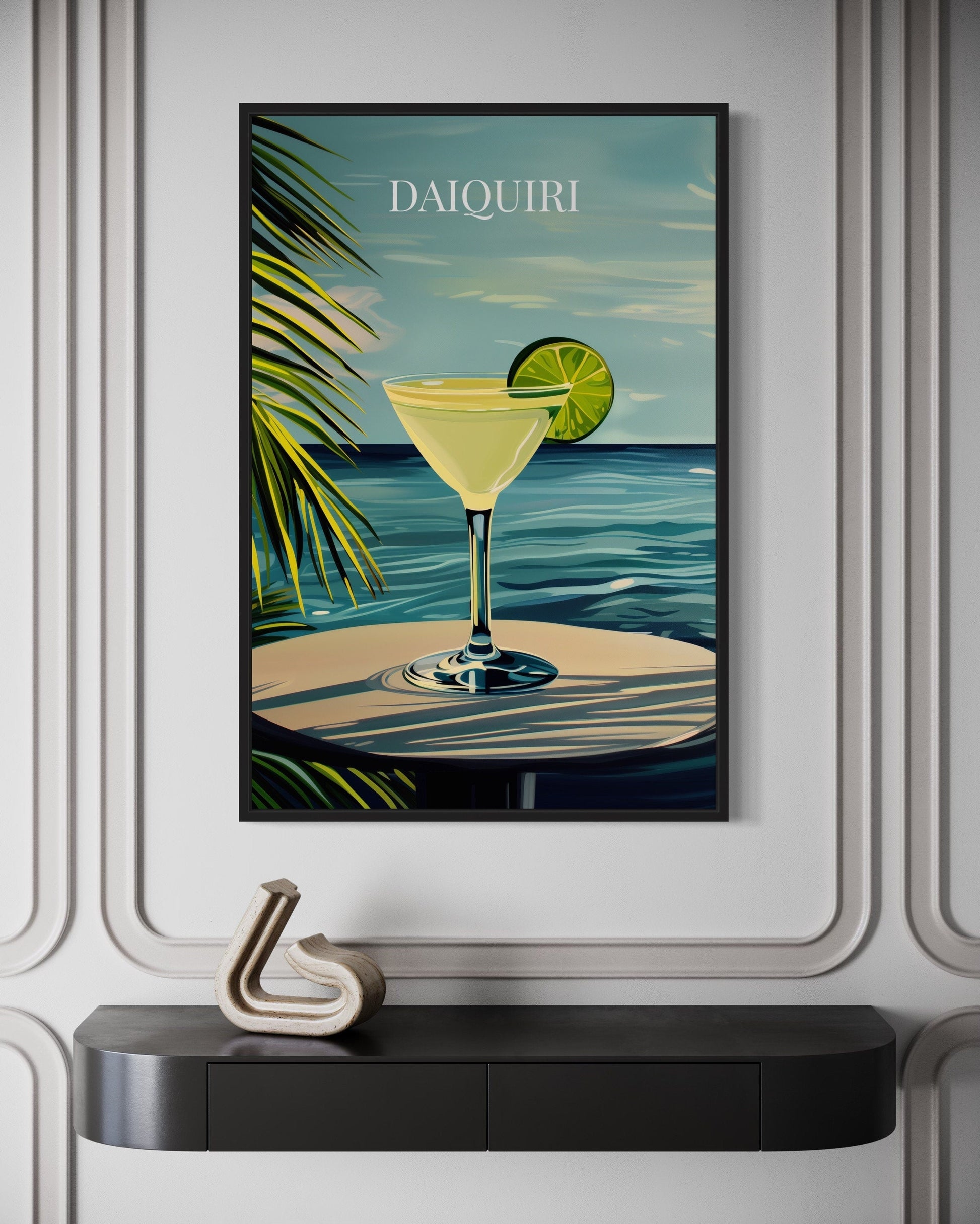 Daiquiri Cocktail On The Beach Art Print Canvas Wall Art