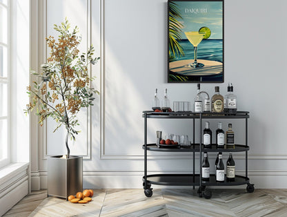 Daiquiri Cocktail On The Beach Art Print Canvas Wall Art