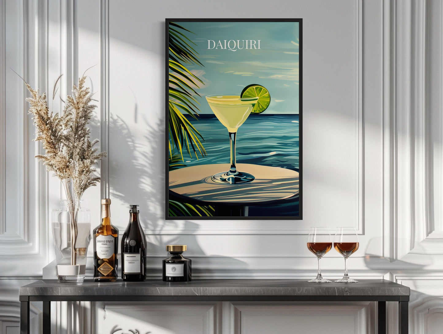 Daiquiri Cocktail On The Beach Art Print Canvas Wall Art