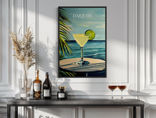 Daiquiri Cocktail On The Beach Art Print Canvas Wall Art