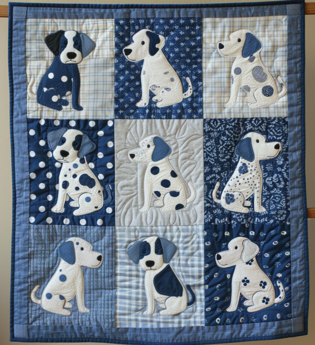 Dalmatian Garden Quilted Blanket - Throw (55" x 60")