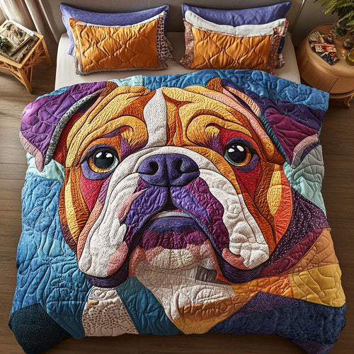 Dandy Bulldog 3-Piece Quited Bedding Set - Single (59" x 70")