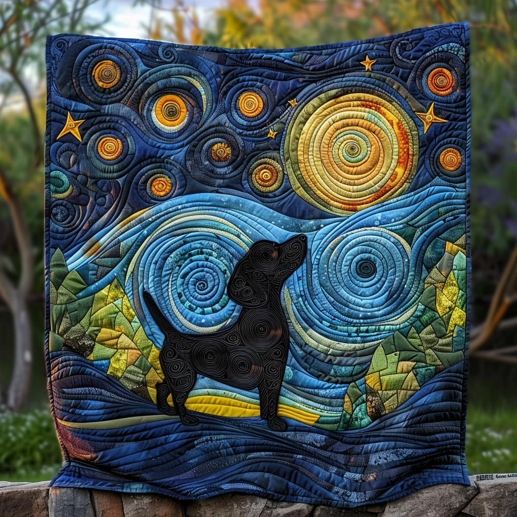 Dashie in the Stars Quilted Blanket - Throw (55" x 60")