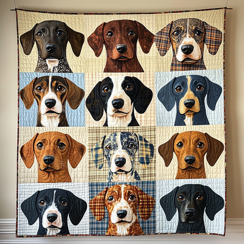 Dashing Dachshunds Quilted Blanket - Throw (55" x 60")