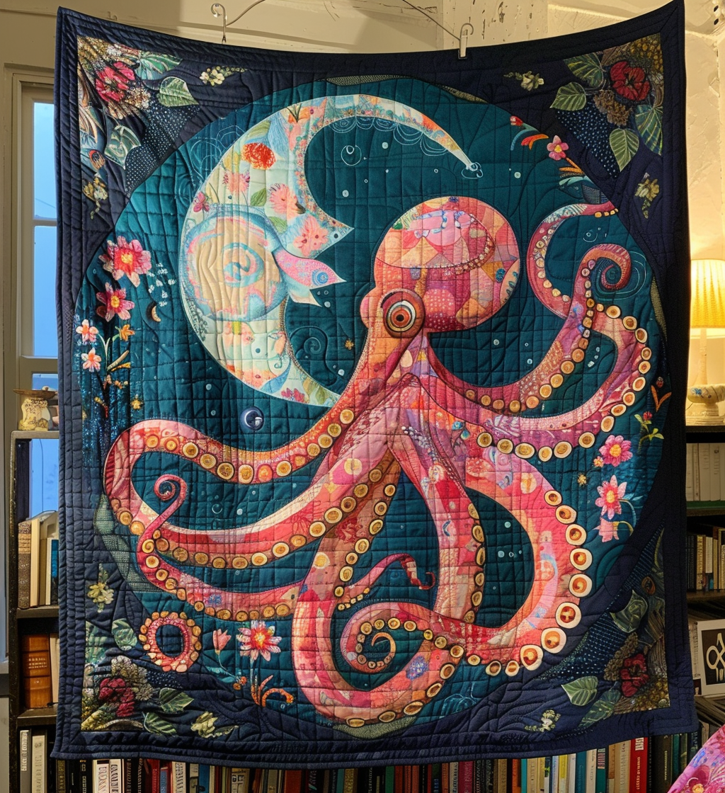 Deep Sea Dance Quilted Blanket - Throw (55" x 60")