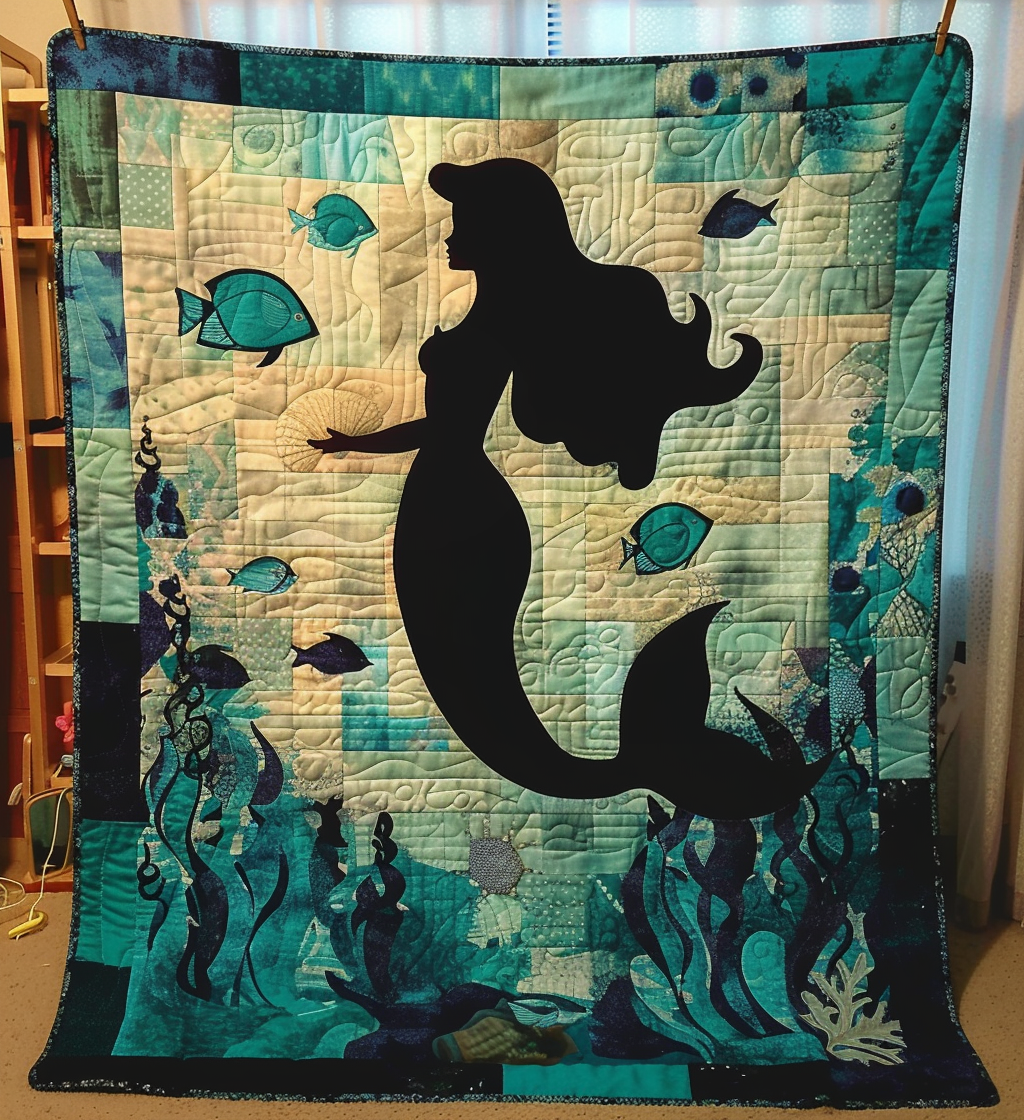 Deep Sea Diva Quilted Blanket - Throw (55" x 60")