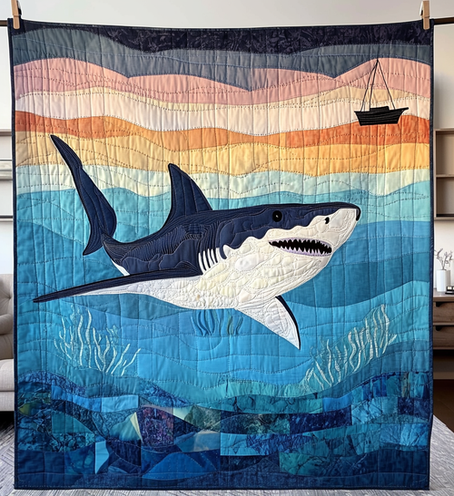 Deep Blue Hunter Quilted Blanket - Throw (55" x 60")