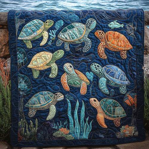 Deep Sea Delight Quilted Blanket - Throw (55" x 60")