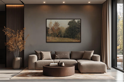 Deer in Autumn Forest Antique Style Canvas Wall Art