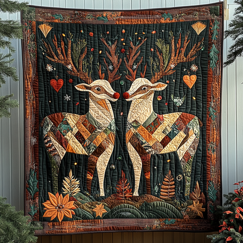 Deer Dreams Quilted Blanket - Throw (55" x 60")