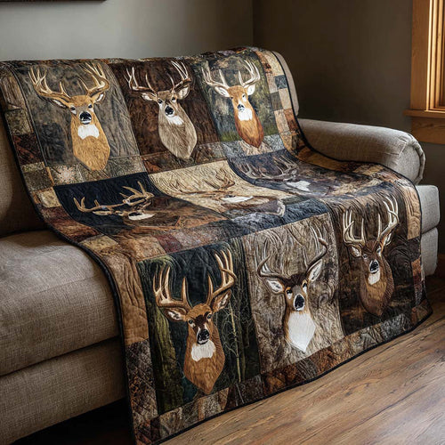 Deer Heads Quilted Blanket - Baby (30" x 40") - Pack 1