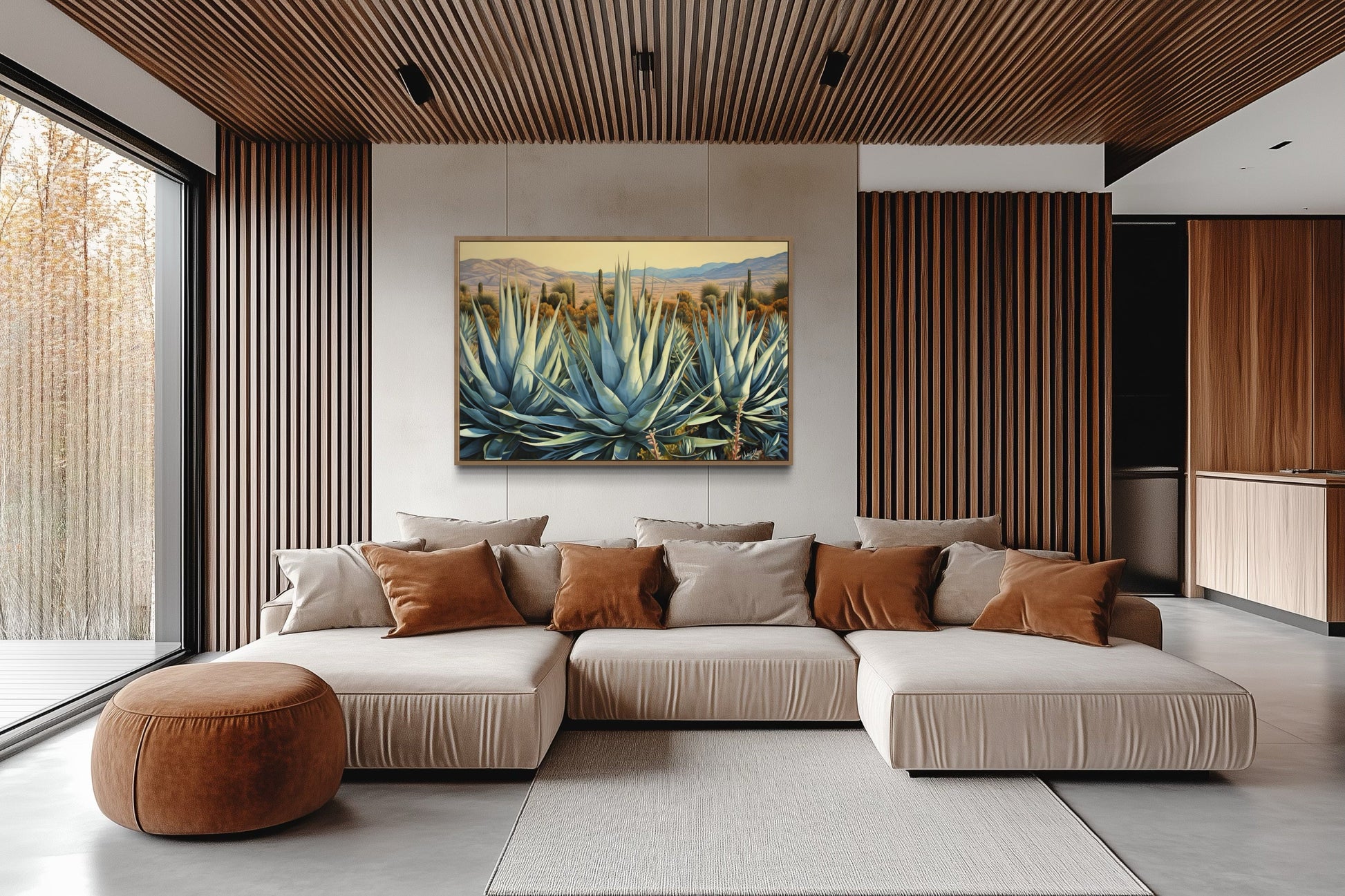 Desert Agave Mexican Framed Canvas Wall Art