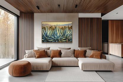 Desert Agave Mexican Framed Canvas Wall Art