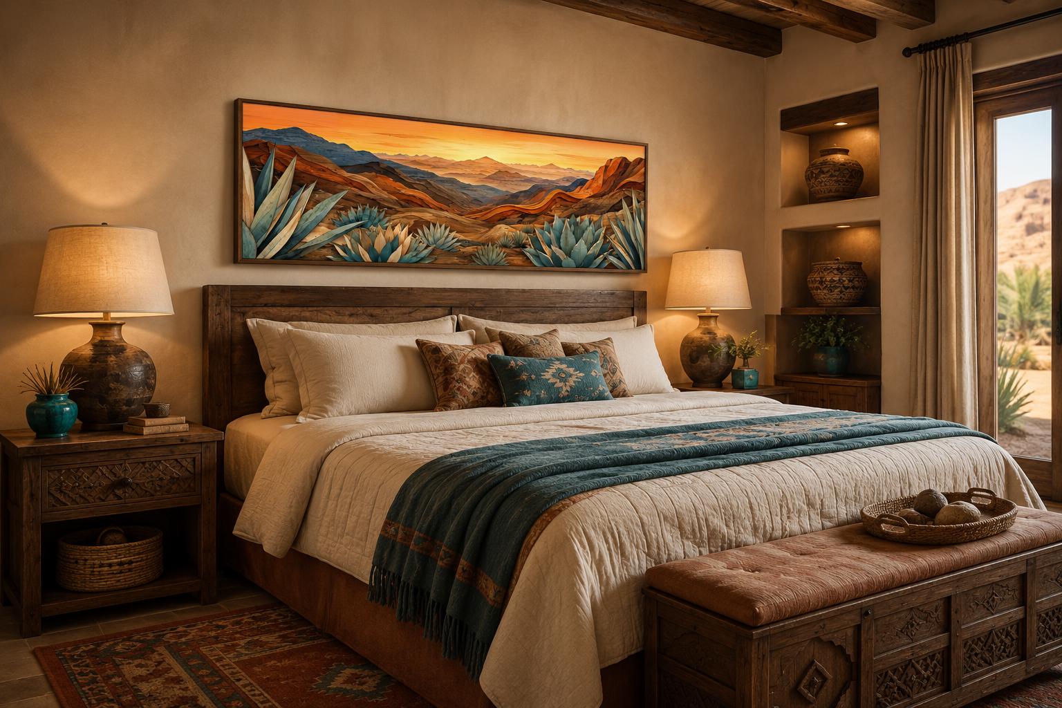 Desert Agave Wall Art - Southwest Canvas Print | Terracotta Decor for Living Room