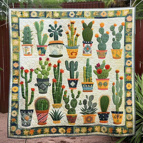 Desert Bloom Quilted Blanket - Throw (55" x 60")