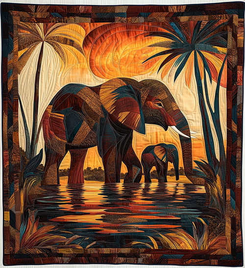 Desert Mustang Quilted Blanket - Throw (55" x 60")