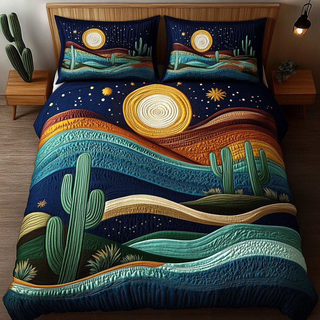Desert Night 3-Piece Quilted Bedding Set - Single (59" x 70")