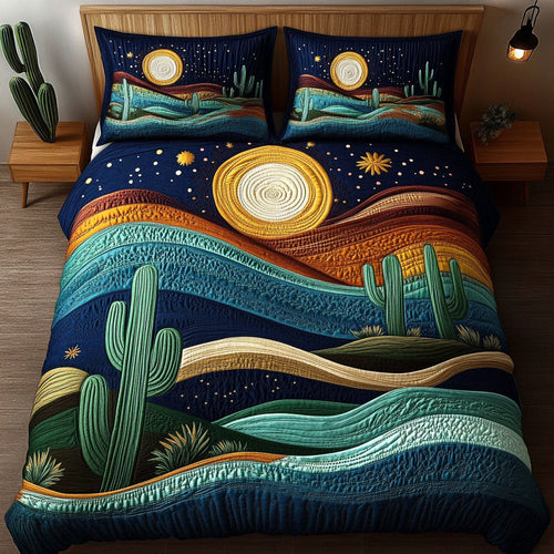 Desert Night 3-Piece Quilted Bedding Set - Single (59" x 70")
