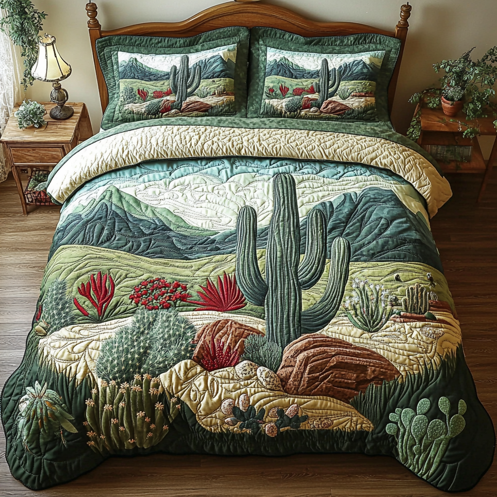 Desert Oasis 3-Piece Quilted Bedding Set - Single (59" x 70")