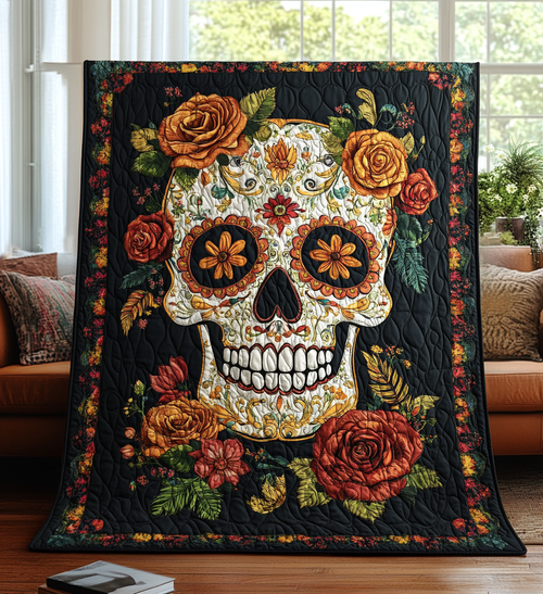Dia De Los Muertos Quilted Blanket - Throw (55" x 60")