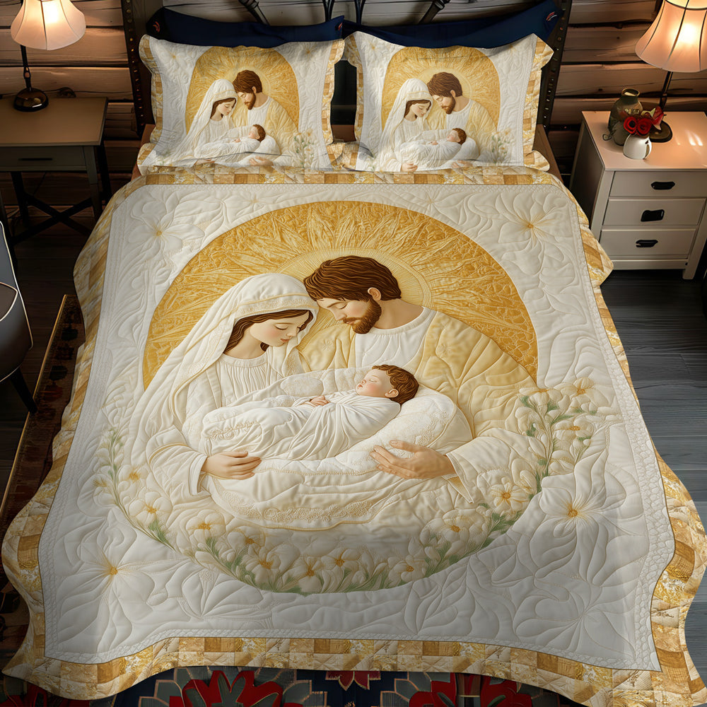 Divine Nativity 3-Piece Quilted Bedding Set - Single (59" x 70")