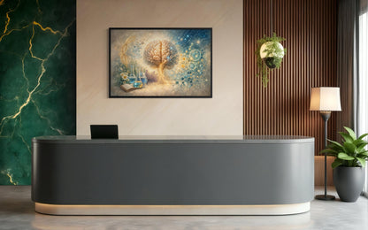 Doctor Office Decor - Medical Brain Wall Art DNA Science Illustration